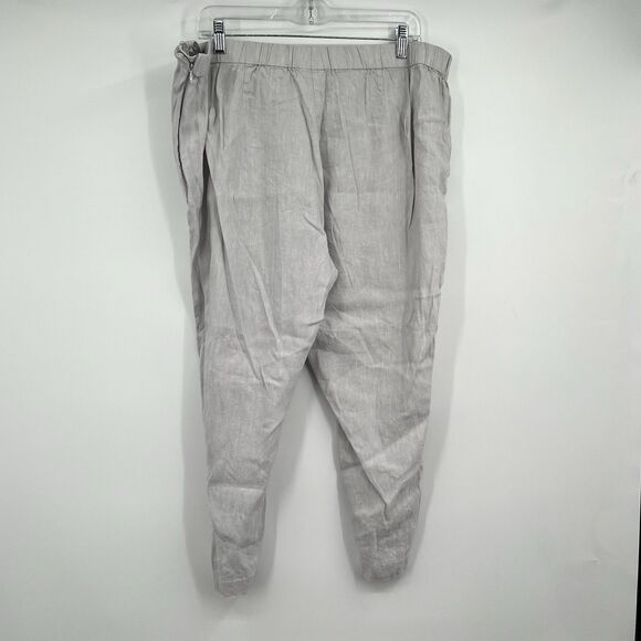 J. Jill Linen Stretch Cropped Pants XL Gray Lagenlook Boho Festival Relaxed - Picture 3 of 11